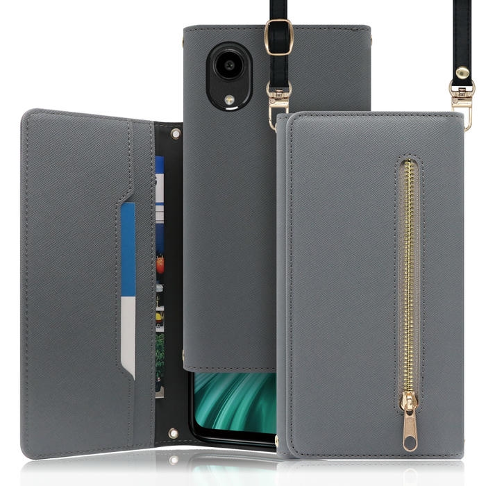 [ LOOF SHOULDER ] DIGNO SX5 KC-S306 スマホケース ケース カバー ショルダー スマホショルダー ストラップ 肩掛け 首掛け 手帳型ケース カード収納 マグネット付き ベルトなし [ DIGNO SX5 ]