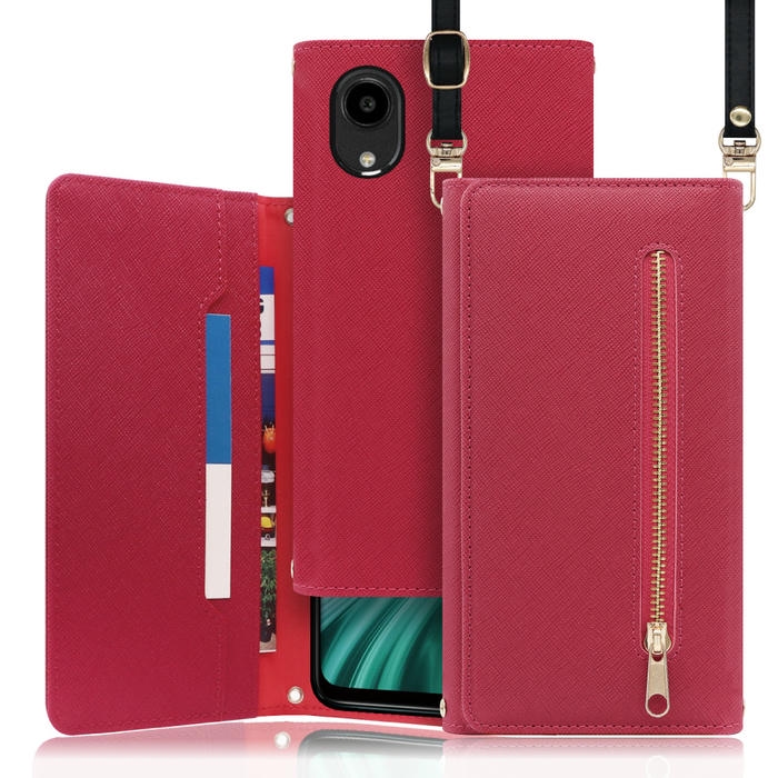 [ LOOF SHOULDER ] DIGNO SX5 KC-S306 スマホケース ケース カバー ショルダー スマホショルダー ストラップ 肩掛け 首掛け 手帳型ケース カード収納 マグネット付き ベルトなし [ DIGNO SX5 ]