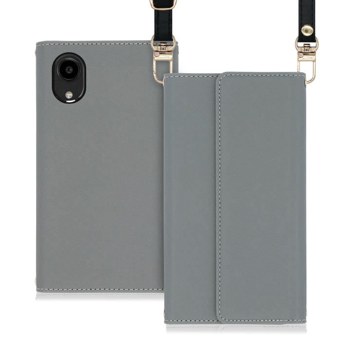 [ LOOF STRAP ] DIGNO SX5 KC-S306 スマホケース ケース カバー ショルダー スマホショルダー ストラップ 肩掛け 首掛け 手帳型ケース カード収納 マグネット付き [ DIGNO SX5 ]