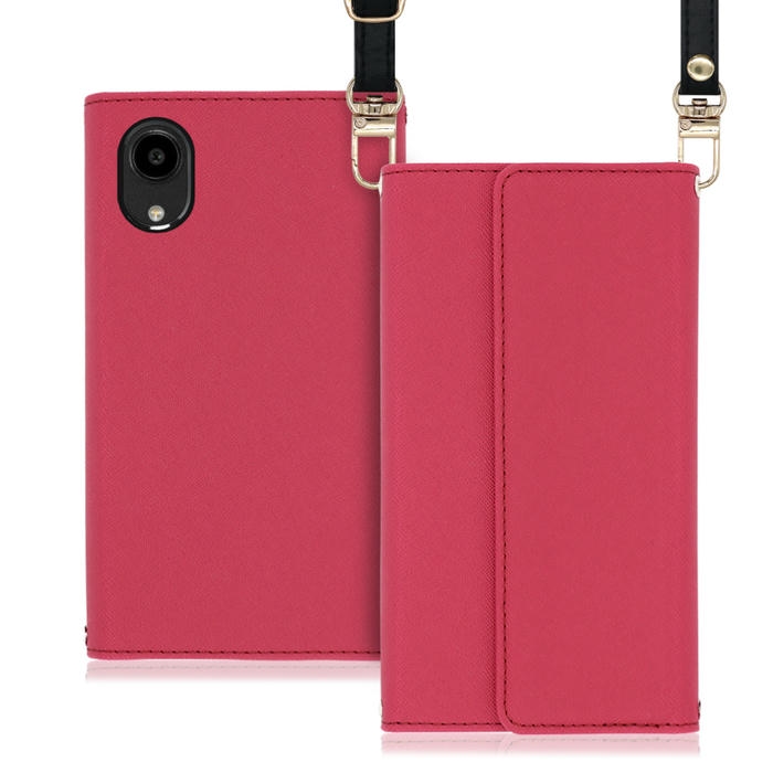 [ LOOF STRAP ] DIGNO SX5 KC-S306 スマホケース ケース カバー ショルダー スマホショルダー ストラップ 肩掛け 首掛け 手帳型ケース カード収納 マグネット付き [ DIGNO SX5 ]