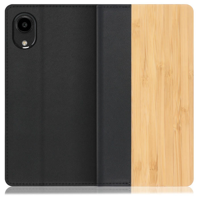 [ LOOF NATURE ] DIGNO SX5 KC-S306 スマホケース ケース カバー 手帳型ケース カード収納 マグネット付き 天然木 本革 ベルトなし [ DIGNO SX5 ]