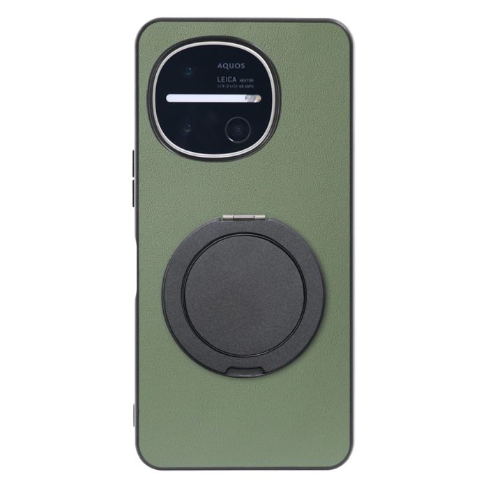 [ LOOF RING-SHELL (シンプル Ver.) ] AQUOS R11 SH-51G SH-M35 スマホケース 背面 ケース カバー ハードケース スマホリング リング付き 本革 ストラップホール [ AQUOS R11 ]