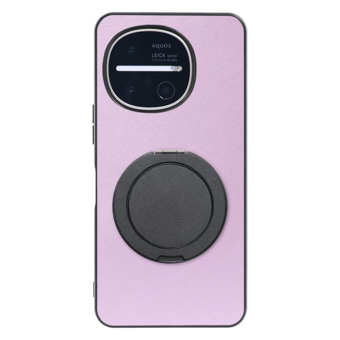 [ LOOF RING-SHELL (シンプル Ver.) ] AQUOS R11 SH-51G SH-M35 スマホケース 背面 ケース カバー ハードケース スマホリング リング付き 本革 ストラップホール [ AQUOS R11 ]