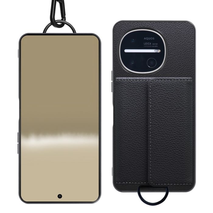 [ LOOF WALLET-SHELL ] AQUOS R11 SH-51G SH-M35  ケース カバー スマホケース ショルダー スマホショルダー 本革 背面収納 財布 カード入れ [ AQUOS R11 ]