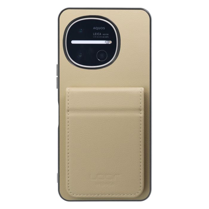 [ LOOF BASIC-SHELL SLIM CARD 2カード ] AQUOS R11 SH-51G SH-M35 ケース 背面 カード収納 カード入れ カードポケット カバー スマホケース 薄型 大容量 本革 [ AQUOS R11 ]