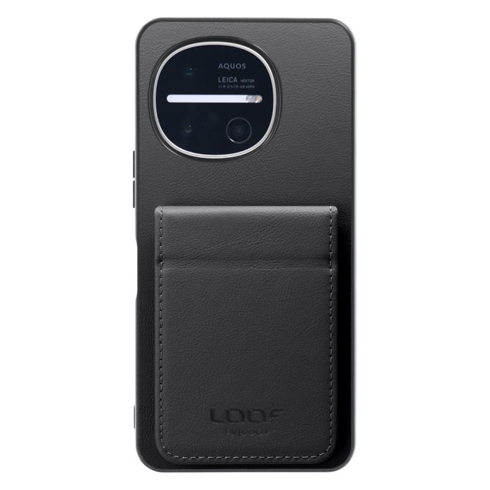 [ LOOF BASIC-SHELL SLIM CARD 2カード ] AQUOS R11 SH-51G SH-M35 ケース 背面 カード収納 カード入れ カードポケット カバー スマホケース 薄型 大容量 本革 [ AQUOS R11 ]