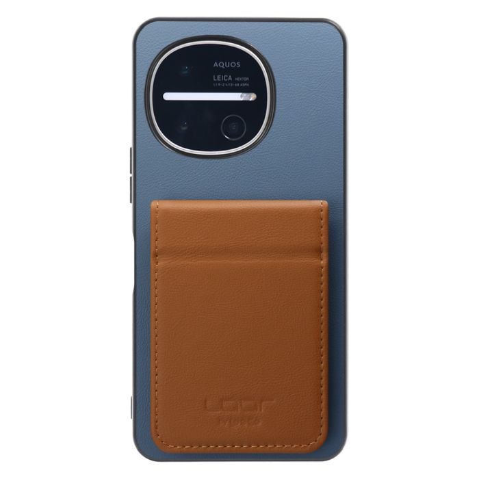 [ LOOF BASIC-SHELL SLIM CARD 2カード ] AQUOS R11 SH-51G SH-M35 ケース 背面 カード収納 カード入れ カードポケット カバー スマホケース 薄型 大容量 本革 [ AQUOS R11 ]