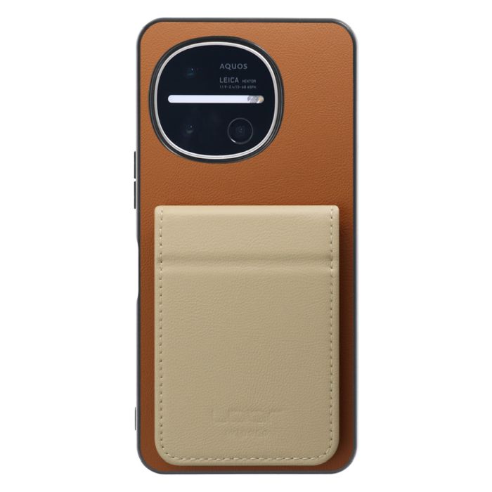 [ LOOF BASIC-SHELL SLIM CARD 2カード ] AQUOS R11 SH-51G SH-M35 ケース 背面 カード収納 カード入れ カードポケット カバー スマホケース 薄型 大容量 本革 [ AQUOS R11 ]
