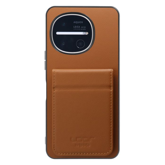 [ LOOF BASIC-SHELL SLIM CARD 2カード ] AQUOS R11 SH-51G SH-M35 ケース 背面 カード収納 カード入れ カードポケット カバー スマホケース 薄型 大容量 本革 [ AQUOS R11 ]
