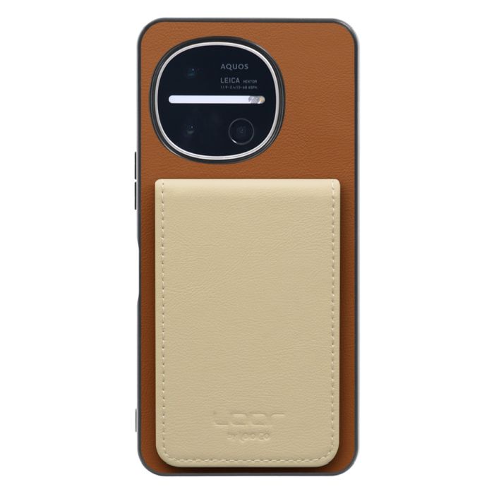 [ LOOF BASIC-SHELL SLIM CARD 4カード ] AQUOS R11 SH-51G SH-M35 ケース 背面 カード収納 カード入れ カードポケット カバー スマホケース 薄型 大容量 本革 [ AQUOS R11 ]