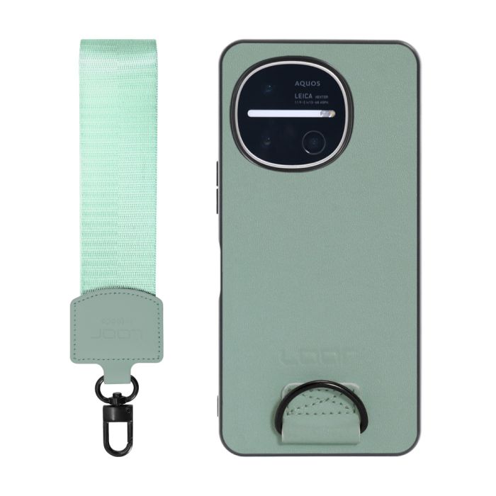 [ LOOF STRAP-SHELL (ショートVer.) ] AQUOS R11 SH-51G SH-M35 スマホケース 背面 ケース カバー ハードケース ハンドストラップ  本革 [ AQUOS R11 ]