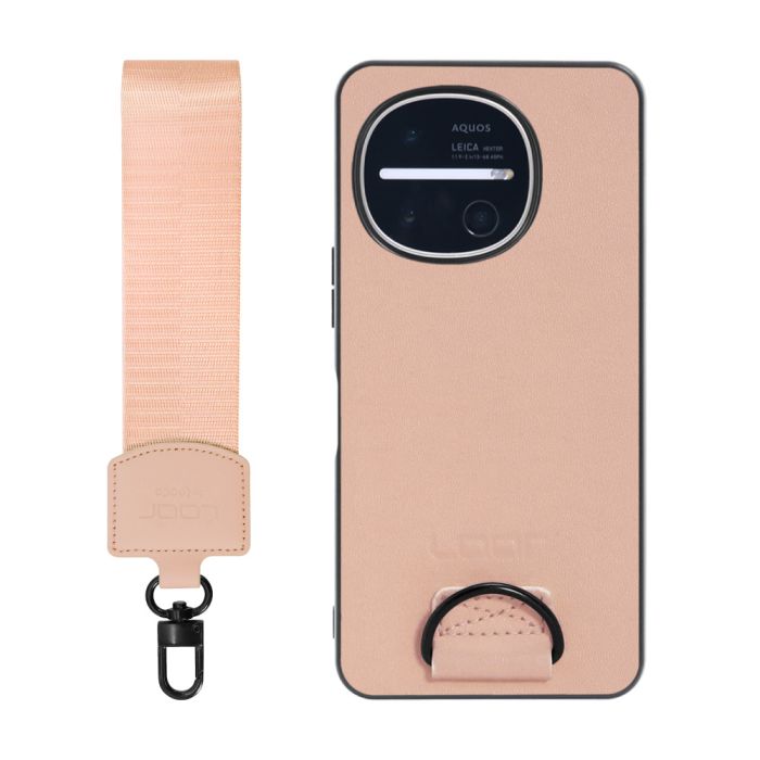 [ LOOF STRAP-SHELL (ショートVer.) ] AQUOS R11 SH-51G SH-M35 スマホケース 背面 ケース カバー ハードケース ハンドストラップ  本革 [ AQUOS R11 ]