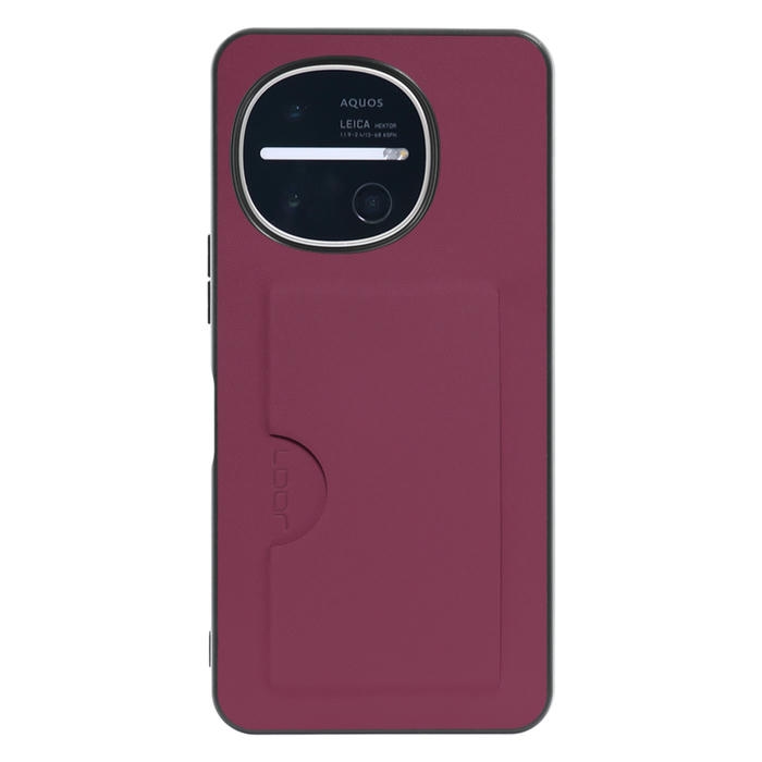 [ LOOF SKIN SLIM-SLOT ] AQUOS R11 SH-51G SH-M35 スマホケース 背面 ケース カバー ハードケース カード収納 PUレザー ストラップホール [ AQUOS R11 ]