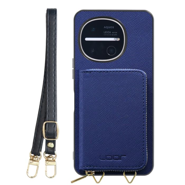 [ LOOF CASUAL-SHELL POUCH ] AQUOS R11 SH-51G SH-M35 ケース ショルダー スマホショルダー 背面 収納 ポーチ付き カバー スマホケース ストラップ レザー [ AQUOS R11 ]