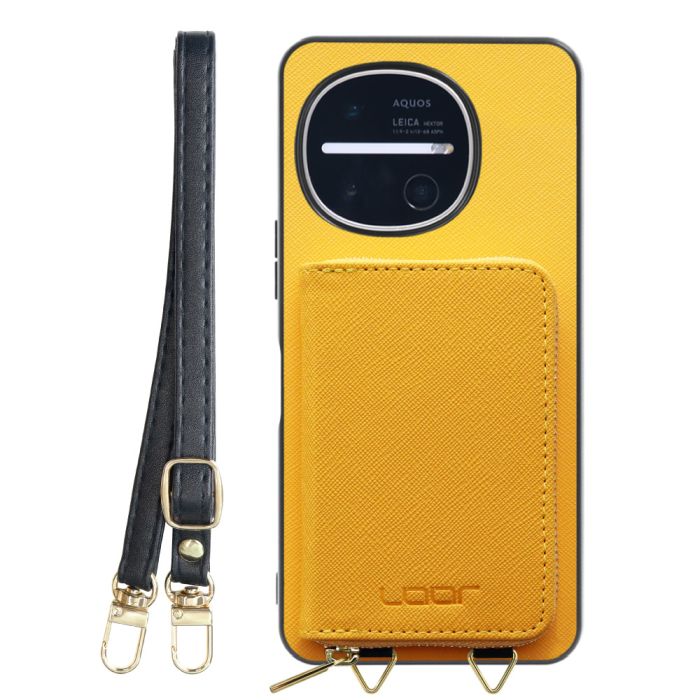 [ LOOF CASUAL-SHELL POUCH ] AQUOS R11 SH-51G SH-M35 ケース ショルダー スマホショルダー 背面 収納 ポーチ付き カバー スマホケース ストラップ レザー [ AQUOS R11 ]