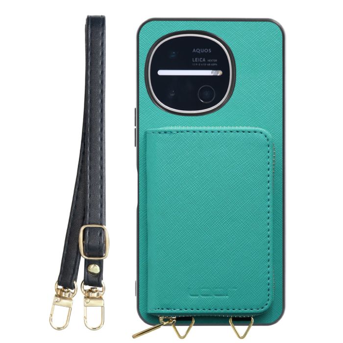 [ LOOF CASUAL-SHELL POUCH ] AQUOS R11 SH-51G SH-M35 ケース ショルダー スマホショルダー 背面 収納 ポーチ付き カバー スマホケース ストラップ レザー [ AQUOS R11 ]