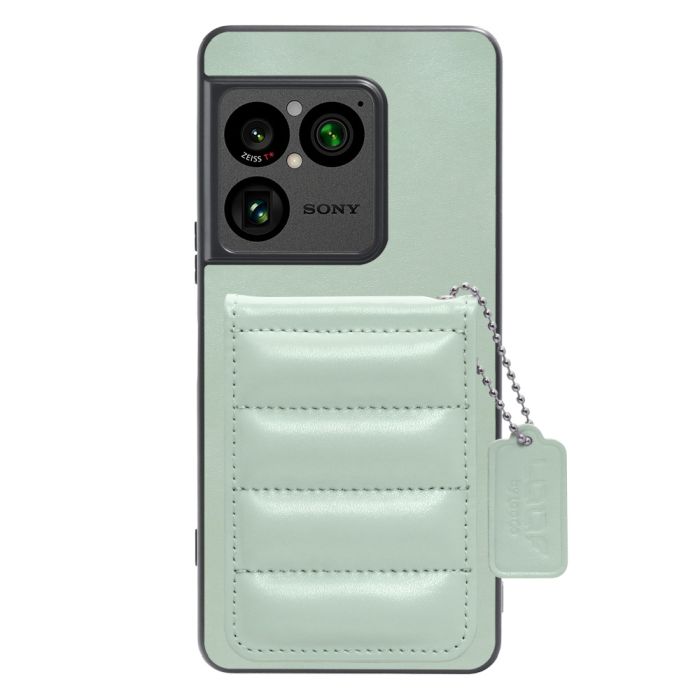 [ LOOF SWEET-SHELL CARD ] Xperia 1 VIII XQ-GE44 SO-51G スマホケース キルティング加工のカードケース付き マグネット内蔵 カード収納 本革 レザータグ＆チェーン付き パステルカラー [ Xperia 1 VIII ]