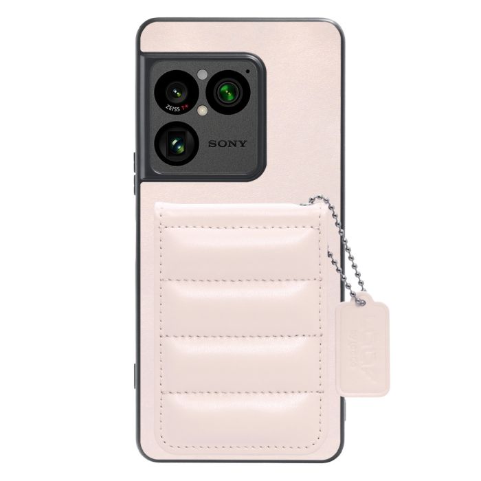 [ LOOF SWEET-SHELL CARD ] Xperia 1 VIII XQ-GE44 SO-51G スマホケース キルティング加工のカードケース付き マグネット内蔵 カード収納 本革 レザータグ＆チェーン付き パステルカラー [ Xperia 1 VIII ]