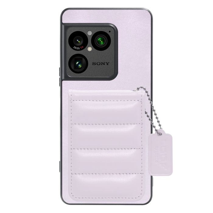 [ LOOF SWEET-SHELL CARD ] Xperia 1 VIII XQ-GE44 SO-51G スマホケース キルティング加工のカードケース付き マグネット内蔵 カード収納 本革 レザータグ＆チェーン付き パステルカラー [ Xperia 1 VIII ]
