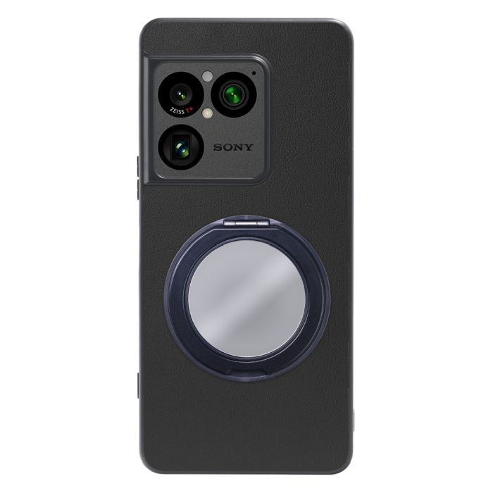 [ LOOF RING-SHELL (ミラー Ver.) ] Xperia 1 VIII XQ-GE44 SO-51G スマホケース 背面 ケース カバー ミラー付きスマホリング スタンド 本革 レザー 落下防止  [ Xperia 1 VIII ]