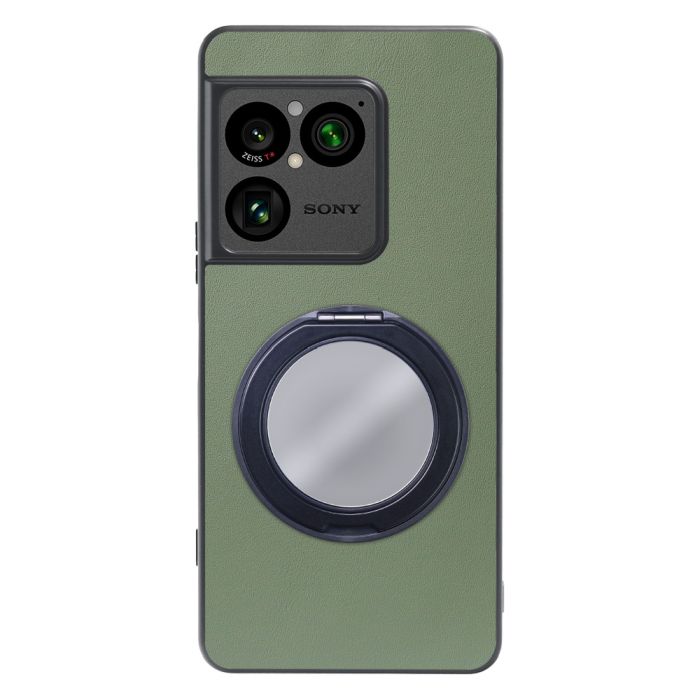 [ LOOF RING-SHELL (ミラー Ver.) ] Xperia 1 VIII XQ-GE44 SO-51G スマホケース 背面 ケース カバー ミラー付きスマホリング スタンド 本革 レザー 落下防止  [ Xperia 1 VIII ]