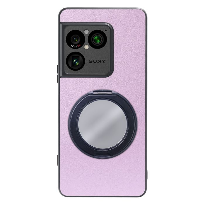 [ LOOF RING-SHELL (ミラー Ver.) ] Xperia 1 VIII XQ-GE44 SO-51G スマホケース 背面 ケース カバー ミラー付きスマホリング スタンド 本革 レザー 落下防止  [ Xperia 1 VIII ]