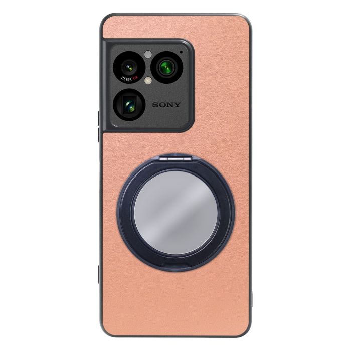 [ LOOF RING-SHELL (ミラー Ver.) ] Xperia 1 VIII XQ-GE44 SO-51G スマホケース 背面 ケース カバー ミラー付きスマホリング スタンド 本革 レザー 落下防止  [ Xperia 1 VIII ]