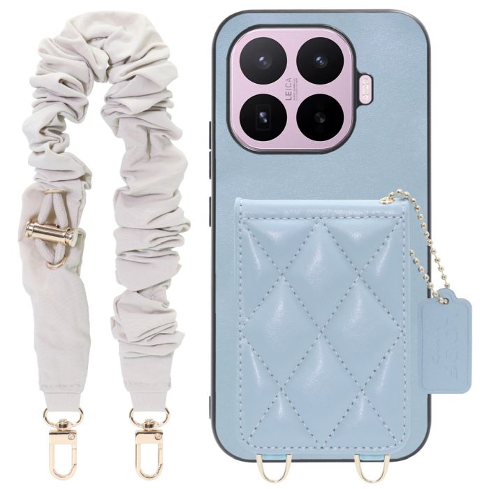 [ LOOF SWEET-SHELL SHUSHU ] Xiaomi 17T シャオミ スマホケース キルティング加工のカードケース付き シュシュストラップ付き マグネット内蔵 カード収納 本革 パステルカラー [ Xiaomi 17T ]