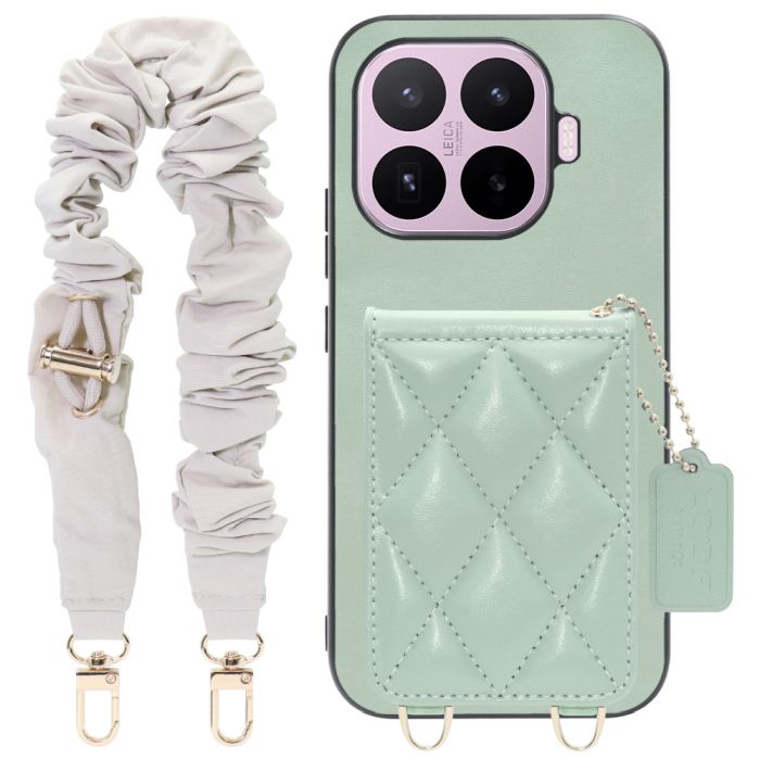 [ LOOF SWEET-SHELL SHUSHU ] Xiaomi 17T シャオミ スマホケース キルティング加工のカードケース付き シュシュストラップ付き マグネット内蔵 カード収納 本革 パステルカラー [ Xiaomi 17T ]
