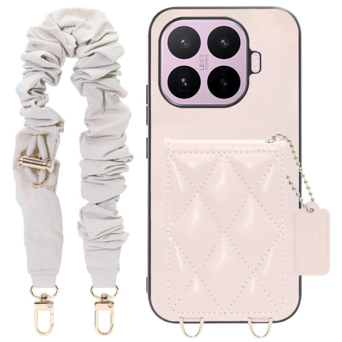 [ LOOF SWEET-SHELL SHUSHU ] Xiaomi 17T シャオミ スマホケース キルティング加工のカードケース付き シュシュストラップ付き マグネット内蔵 カード収納 本革 パステルカラー [ Xiaomi 17T ]