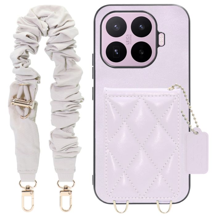[ LOOF SWEET-SHELL SHUSHU ] Xiaomi 17T シャオミ スマホケース キルティング加工のカードケース付き シュシュストラップ付き マグネット内蔵 カード収納 本革 パステルカラー [ Xiaomi 17T ]