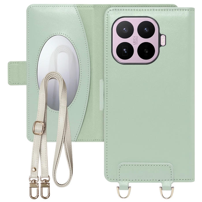 [ LOOF SWEET MIRROR ] Xiaomi 17T シャオミ スマホケース  ショルダー付き手帳型スマホケース ミラー付き カードポケット 本革 [ Xiaomi 17T ]