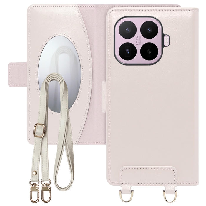 [ LOOF SWEET MIRROR ] Xiaomi 17T シャオミ スマホケース  ショルダー付き手帳型スマホケース ミラー付き カードポケット 本革 [ Xiaomi 17T ]
