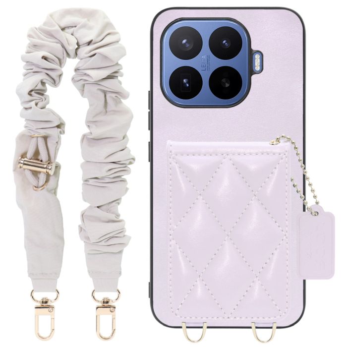 [ LOOF SWEET-SHELL SHUSHU ] Xiaomi 17T Pro シャオミ スマホケース キルティング加工のカードケース付き シュシュストラップ付き マグネット内蔵 カード収納 本革 パステルカラー [ Xiaomi 17T Pro ]