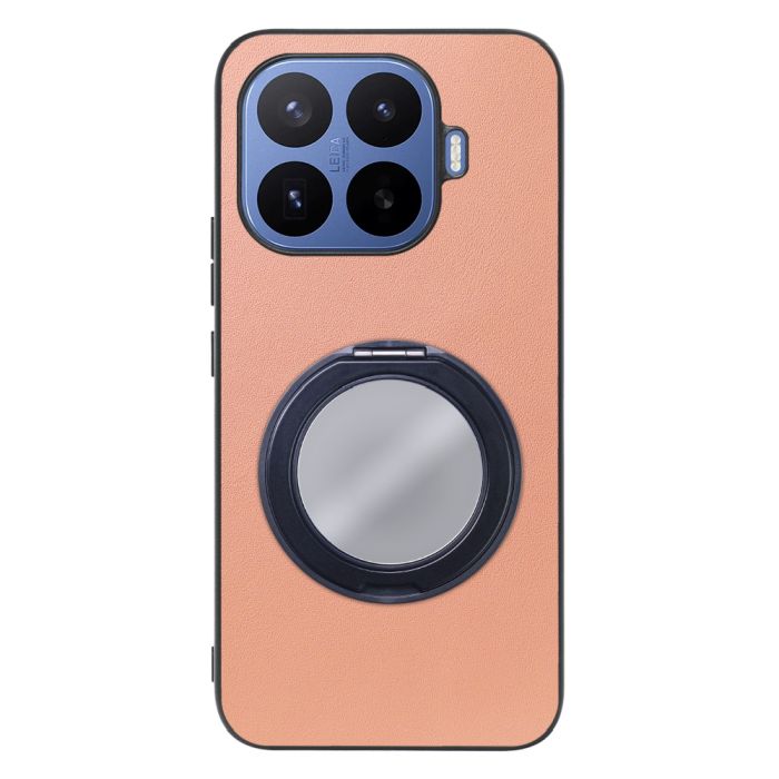 [ LOOF RING-SHELL (ミラー Ver.) ] Xiaomi 17T Pro シャオミ スマホケース 背面 ケース カバー ミラー付きスマホリング スタンド 本革 レザー 落下防止  [ Xiaomi 17T Pro ]