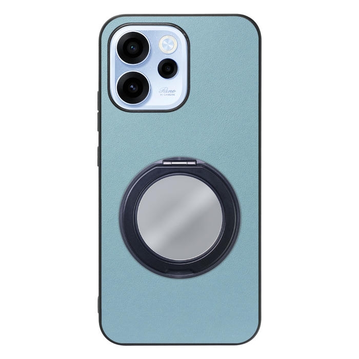 [ LOOF RING-SHELL (ミラー Ver.) ] OPPO Reno15 A CPH2801 A601OP スマホケース 背面 ケース カバー ミラー付きスマホリング スタンド 本革 レザー 落下防止  [ OPPO Reno15 A ]
