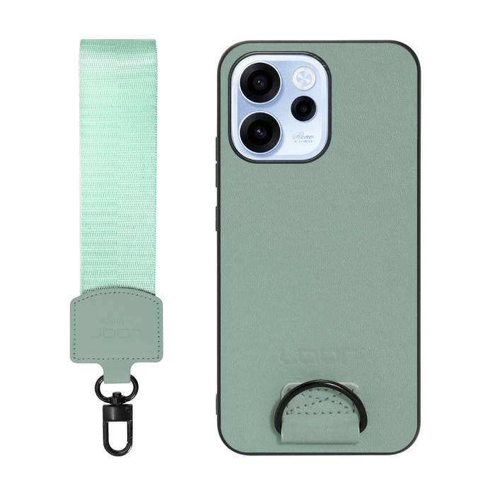 [ LOOF STRAP-SHELL (ショートVer.) ] OPPO Reno15 A CPH2801 A601OP スマホケース 背面 ケース カバー ハードケース ハンドストラップ  本革 [ OPPO Reno15 A ]