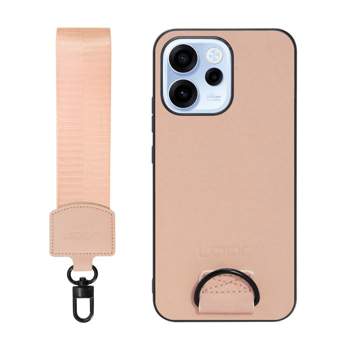 [ LOOF STRAP-SHELL (ショートVer.) ] OPPO Reno15 A CPH2801 A601OP スマホケース 背面 ケース カバー ハードケース ハンドストラップ  本革 [ OPPO Reno15 A ]