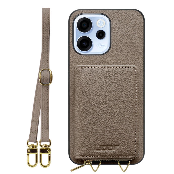 [ LOOF LUXURY-SHELL POUCH ] OPPO Reno15 A CPH2801 A601OP ケース ショルダー スマホショルダー 背面 収納 ポーチ付き カバー スマホケース ストラップ 本革 [ OPPO Reno15 A ]