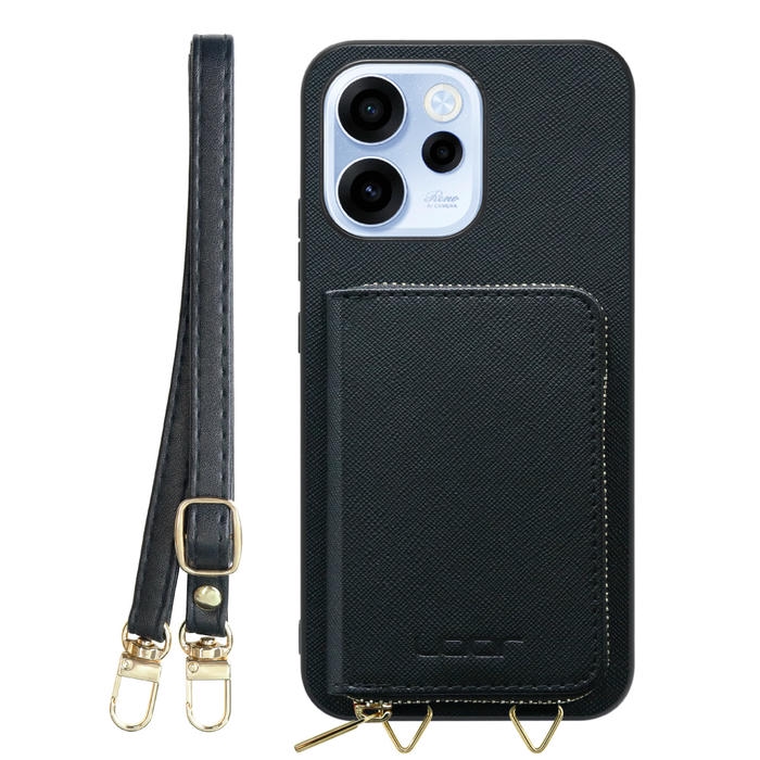 [ LOOF CASUAL-SHELL POUCH ] OPPO Reno15 A CPH2801 A601OP ケース ショルダー スマホショルダー 背面 収納 ポーチ付き カバー スマホケース ストラップ レザー [ OPPO Reno15 A ]