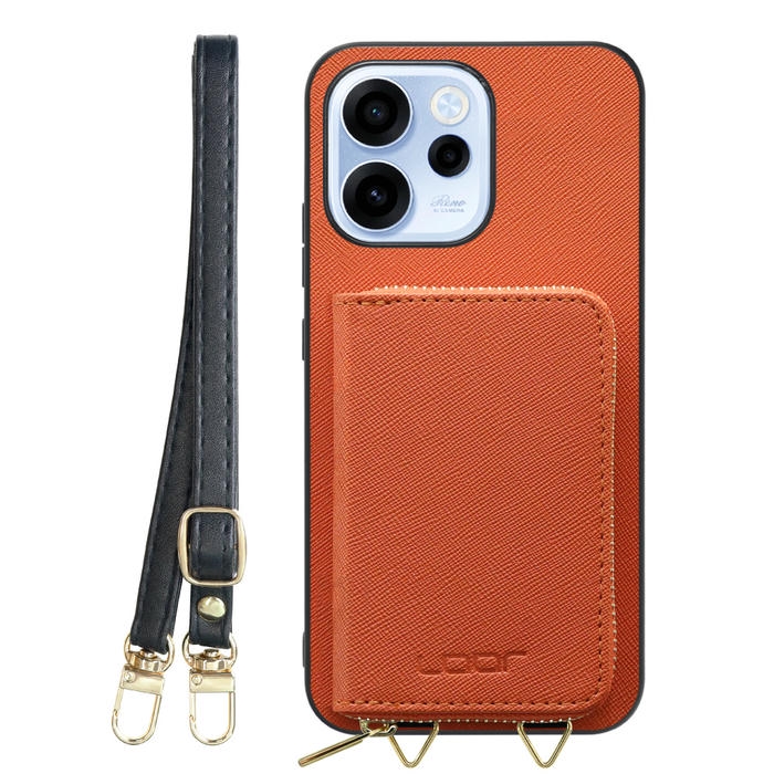 [ LOOF CASUAL-SHELL POUCH ] OPPO Reno15 A CPH2801 A601OP ケース ショルダー スマホショルダー 背面 収納 ポーチ付き カバー スマホケース ストラップ レザー [ OPPO Reno15 A ]