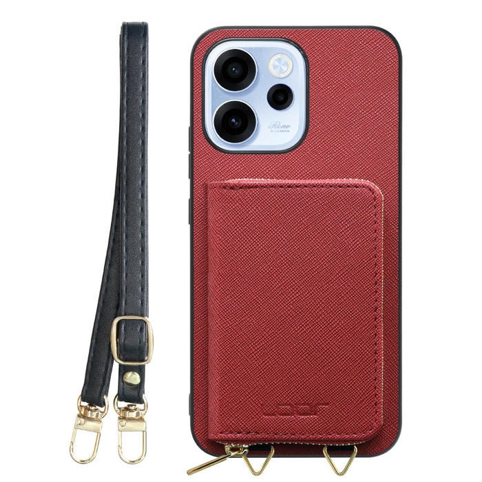 [ LOOF CASUAL-SHELL POUCH ] OPPO Reno15 A CPH2801 A601OP ケース ショルダー スマホショルダー 背面 収納 ポーチ付き カバー スマホケース ストラップ レザー [ OPPO Reno15 A ]