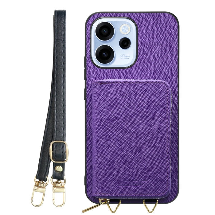 [ LOOF CASUAL-SHELL POUCH ] OPPO Reno15 A CPH2801 A601OP ケース ショルダー スマホショルダー 背面 収納 ポーチ付き カバー スマホケース ストラップ レザー [ OPPO Reno15 A ]