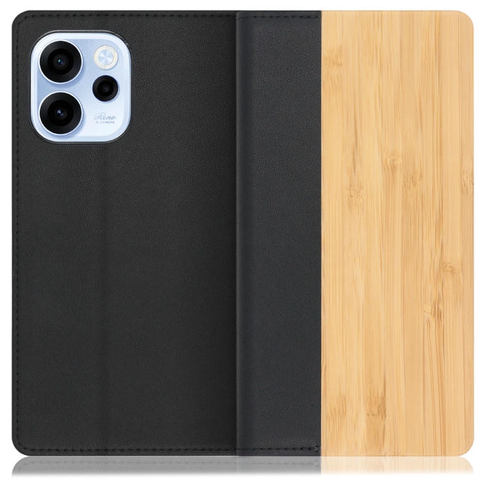 [ LOOF NATURE ] OPPO Reno15 A CPH2801 A601OP スマホケース ケース カバー 手帳型ケース カード収納 マグネット付き 天然木 本革 ベルトなし [ OPPO Reno15 A ]