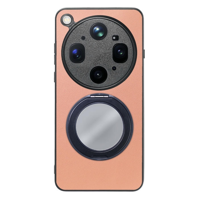 [ LOOF RING-SHELL (ミラー Ver.) ] OPPO Find X9 Ultra CPH2841  スマホケース 背面 ケース カバー ミラー付きスマホリング スタンド 本革 レザー 落下防止  [ OPPO Find X9 Ultra ]