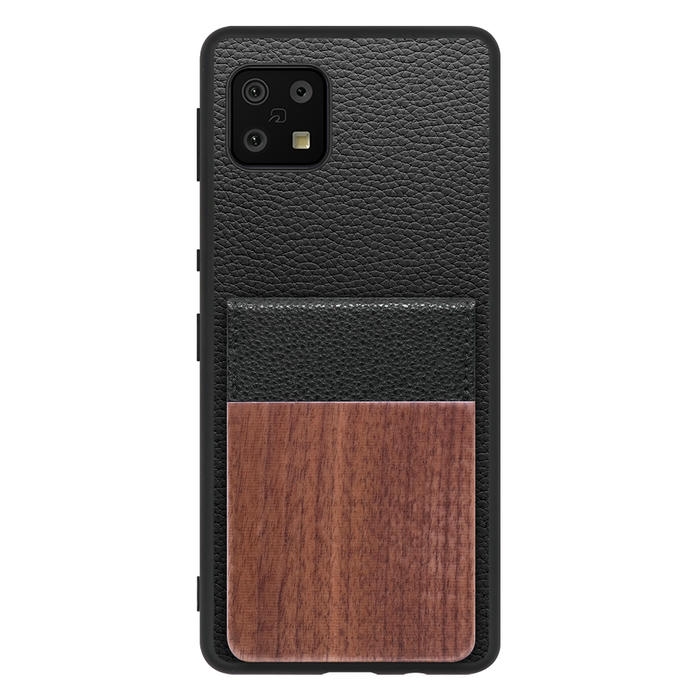 [ LOOF NATURE-SHELL ] AQUOS sense6s /sense6 sense 6s 6 ケース 背面 カード収納 カード入れ カードポケット カバー スマホケース 天然木 本革 [ AQUOS sense6/sense6s ]