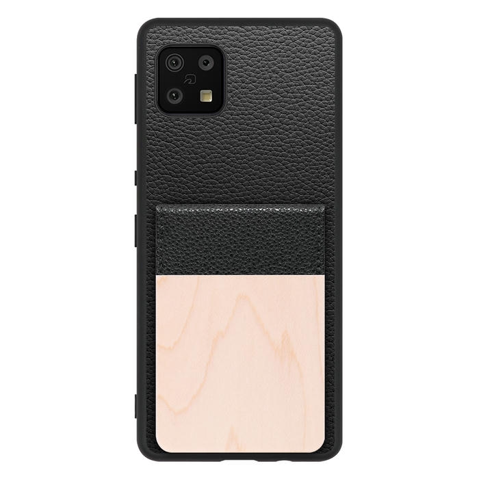 [ LOOF NATURE-SHELL ] AQUOS sense6s /sense6 sense 6s 6 ケース 背面 カード収納 カード入れ カードポケット カバー スマホケース 天然木 本革 [ AQUOS sense6/sense6s ]