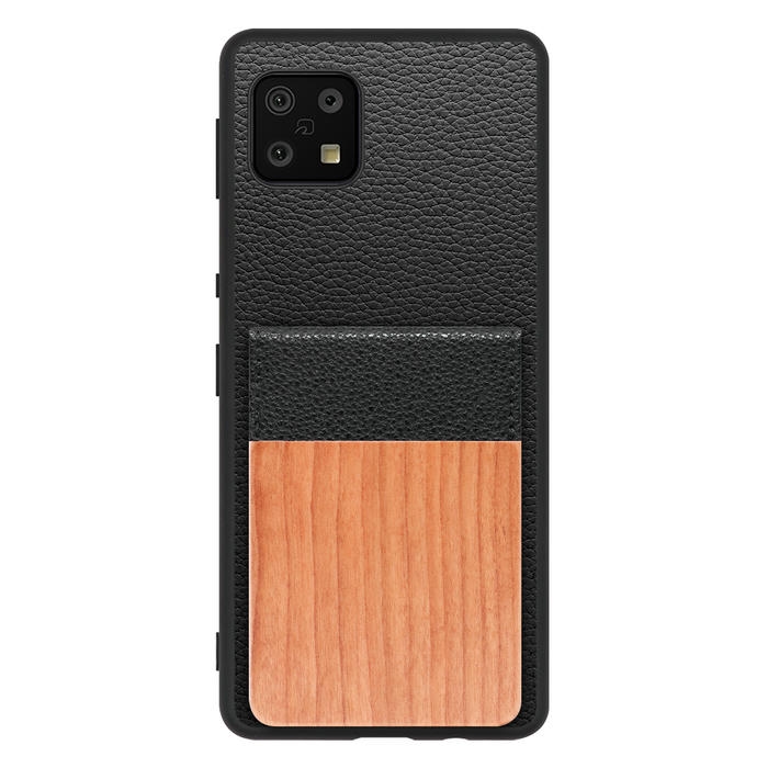 [ LOOF NATURE-SHELL ] AQUOS sense6s /sense6 sense 6s 6 ケース 背面 カード収納 カード入れ カードポケット カバー スマホケース 天然木 本革 [ AQUOS sense6/sense6s ]