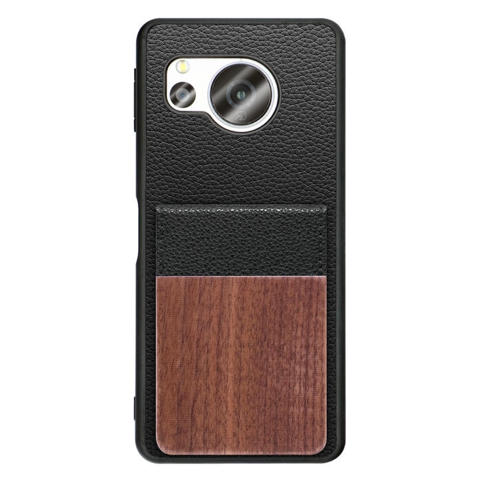 [ LOOF NATURE-SHELL ] AQUOS sense8 SH-54D / SHG11 sense 8 ケース 背面 カード収納 カード入れ カードポケット カバー スマホケース 天然木 本革 [ AQUOS sense8 ]