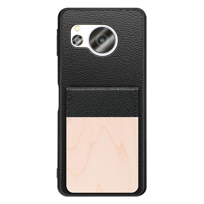 [ LOOF NATURE-SHELL ] AQUOS sense8 SH-54D / SHG11 sense 8 ケース 背面 カード収納 カード入れ カードポケット カバー スマホケース 天然木 本革 [ AQUOS sense8 ]